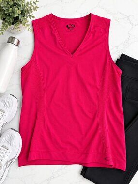 Champion Pink V-Neck Sleeveless Athletic Workout Tank Top Size XL